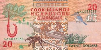 Cook Islands, 20 Dollars, 1992, ... 