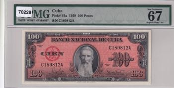 Cuba, 100 Pesos, 1959, UNC, p93a