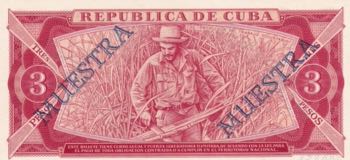 Cuba, 3 Pesos, 1984, UNC, p107s2, ... 