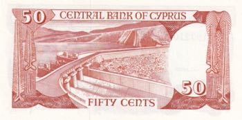 Cyprus, 50 Cents, 1989, UNC, p52