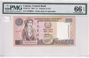 Cyprus, 1 Pound, 1997, UNC, p57