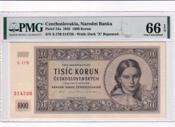 Czechoslovakia, 1.000 Korun, 1945, ... 