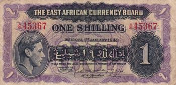 East Africa, 1 Shilling, 1943, VF, ... 