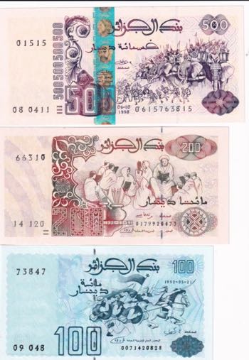 Algeria, 100-200-500 Dinars, ... 