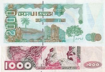 Algeria, 2.000-1.000 Dinars, ... 