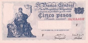 Argentina, 5 Pesos, 1947, UNC, p258