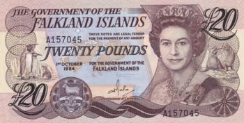 Falkland Islands, 20 Pounds, 1984, ... 
