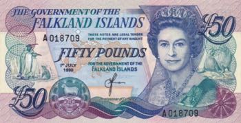 Falkland Islands, 50 Pounds, 1990, ... 