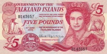 Falkland Islands, 5 Pounds, 2005, ... 