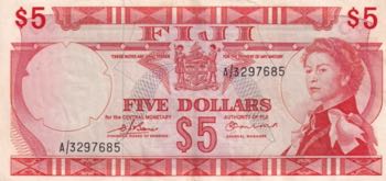 Fiji, 5 Dollars, 1974, XF, p73b