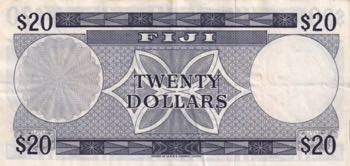 Fiji, 20 Dollars, 1974, XF(-), p75b