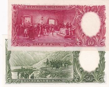 Argentina, 10-50 Pesos, 1954/1968, ... 