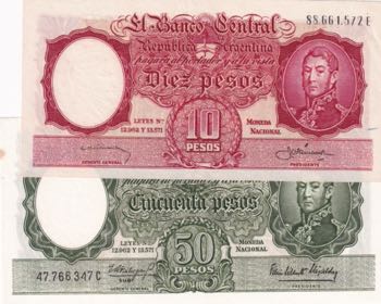 Argentina, 10-50 Pesos, 1954/1968, ... 