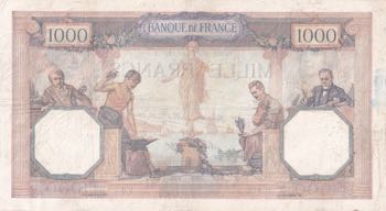 France, 1.000 Francs, 1927, VF(+), ... 