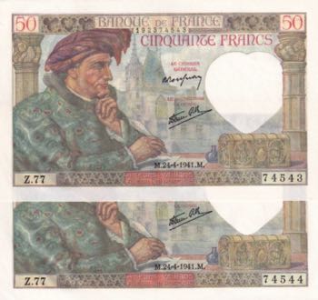 France, 50 Francs, 1941, AUNC, ... 