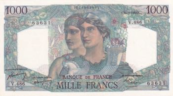France, 1.000 Francs, 1948, ... 