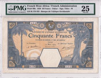 French West Africa, 50 Francs, ... 