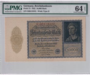 Germany, 10.000 Mark, 1922, UNC, ... 