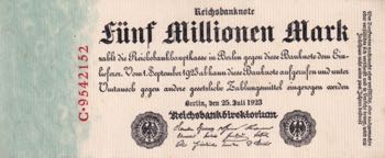 Germany, 5 Millionen Mark, 1923, ... 