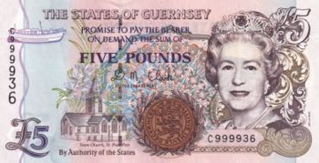 Guernsey, 5 Pounds, 1996, UNC, p56c