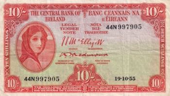 Ireland, 10 Shilings, 1955, VF(+), ... 