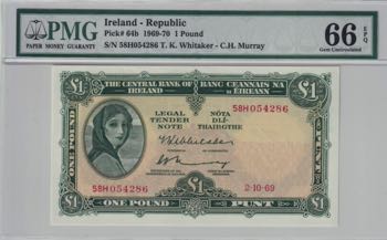 Ireland, 1 Pound, 1969/1970, UNC, ... 