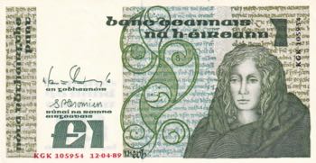 Ireland, 1 Pound, 1989, UNC, p70d