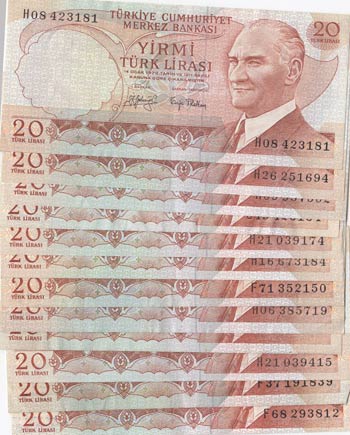 Turkey, 20 Lira, ... 