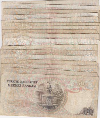 Turkey, 50 Lira, 1976-1983, FINE / XF, ... 