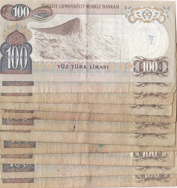 Turkey, 100 Lira, 1972-1979, FINE / VF, ... 