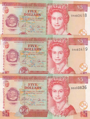 Belize, 5 Dollars, 2003, ... 