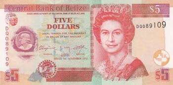 Belize, 5 Dollars, 2011, ... 
