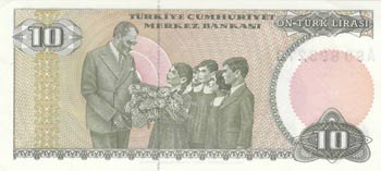 Turkey, 10 Lira, 1979, UNC, p192, A90