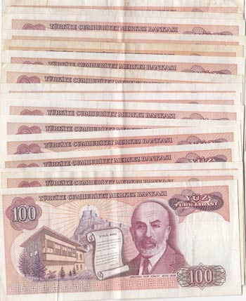 Turkey, 100 Lira, ... 