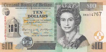 Belize, 10 Dollars, ... 