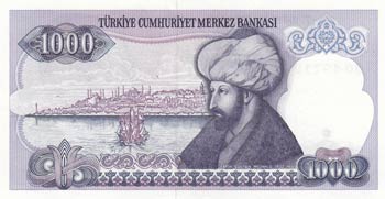 Turkey, 1.000 Lira, 1988, UNC, p196, I90