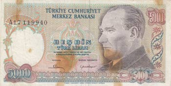 Turkey, 5.000 Lira, ... 