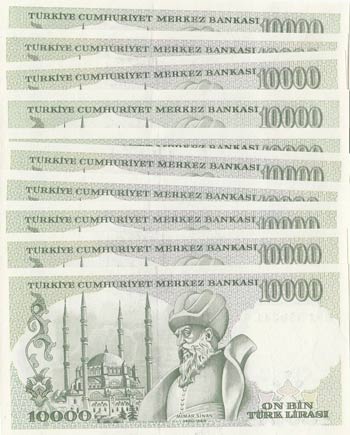 Turkey, 10.000 Lira, 1993, UNC, p200, (Total ... 
