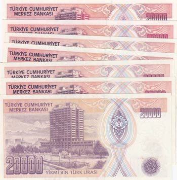 Turkey, 20.000 Lira, 1988, UNC, p201 /p202, ... 
