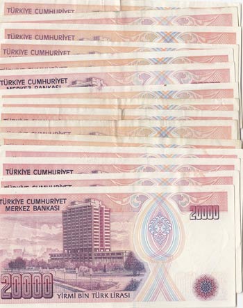 Turkey, 20.000 Lira, 1988-1995, XF / AUNC, ... 