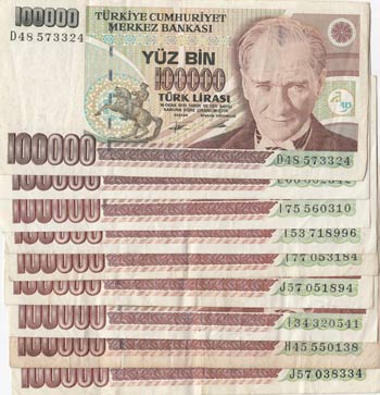 Turkey, 100.000 Lira, ... 