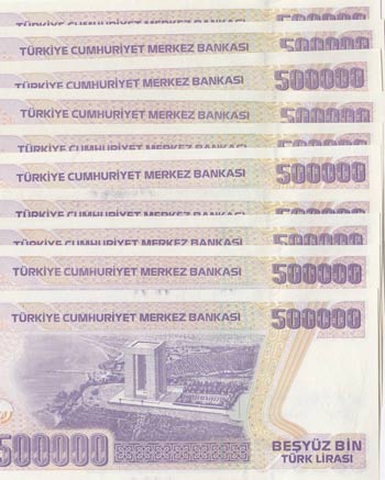 Turkey, 500.000 Lira, 1997, UNC, p212, ... 