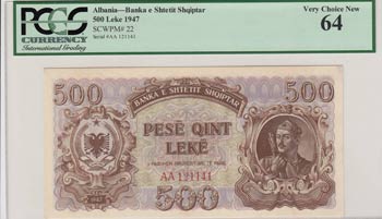 Albania, 500 Leke, 1947, ... 