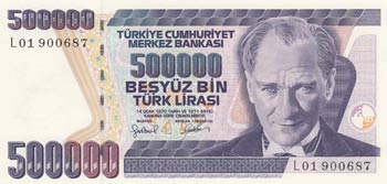 Turkey, 500.000 Lira, ... 