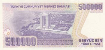 Turkey, 500.000 Lira, 1997, UNC, p212, L90
