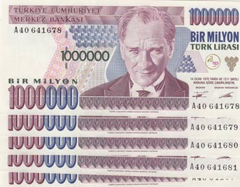 Turkey, 1.000.000 Lira, ... 