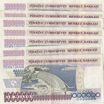 Turkey, 1.000.000 Lİra, 1995, XF, p209a, ... 
