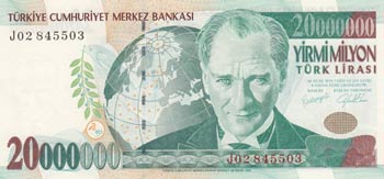 Turkey, 20.000.000 Lira, ... 