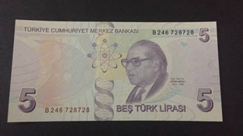 Turkey, 5 Lira, 2013, UNC, p222b, NICE NUMBER