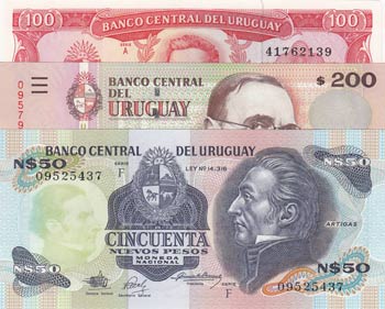 Uruguay, 50 Pesos, 100 ... 